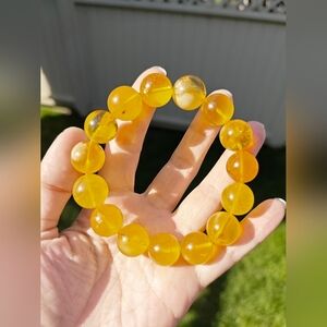 118 ​Rare Find: 14mm Flawless Golden Real Amber bracelet from Russia